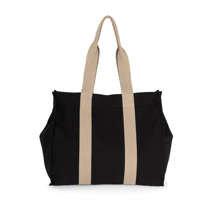 Grand sac shopping à soufflet recyclé Black Night / Hemp