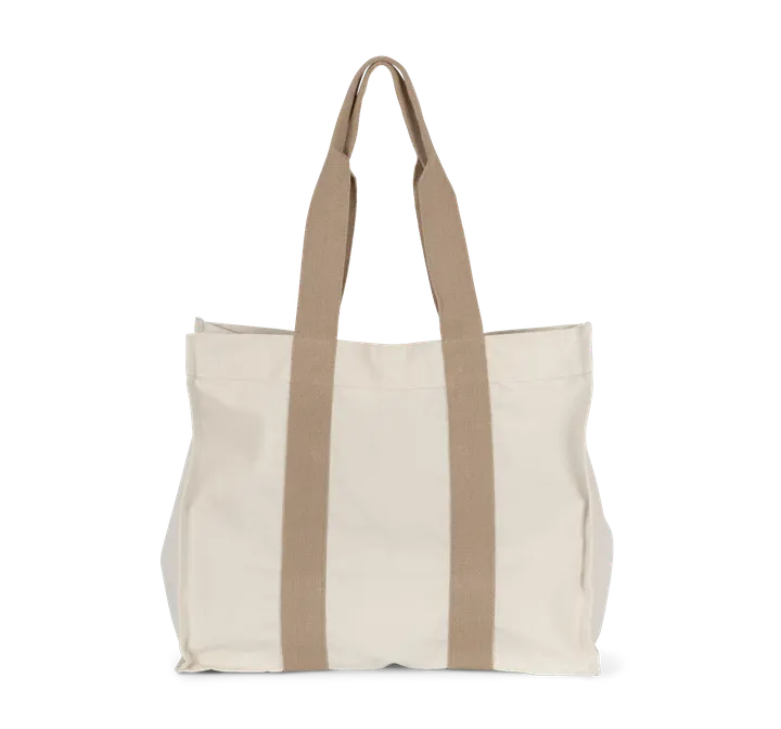 Grand sac shopping à soufflet recyclé Ecume / Hemp