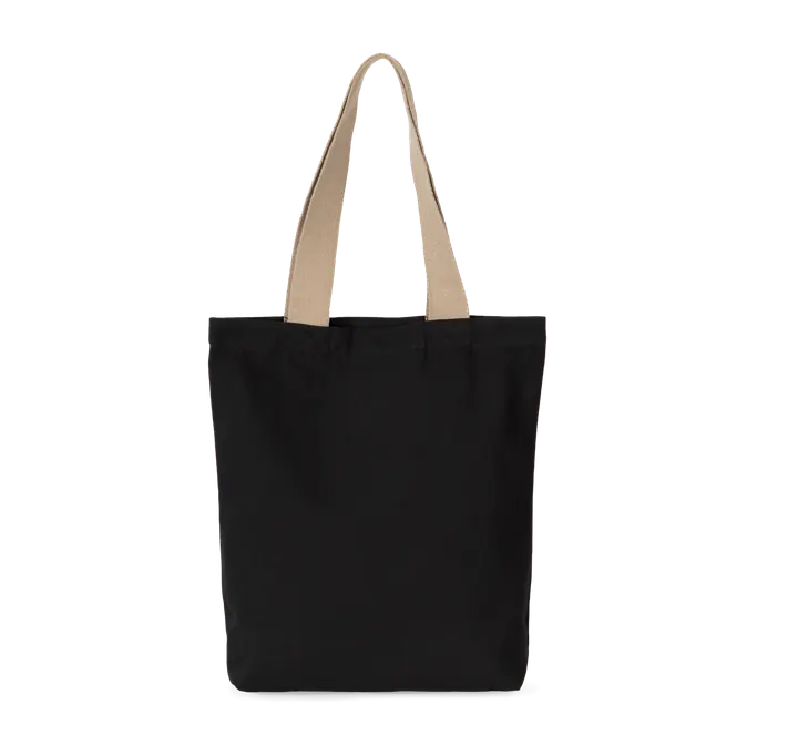 Recycelte Shoppingtasche mit flachem Boden Black Night / Hemp