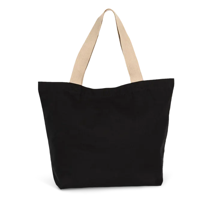 Große Shoppingtasche mit flachem Boden Black Night / Hemp
