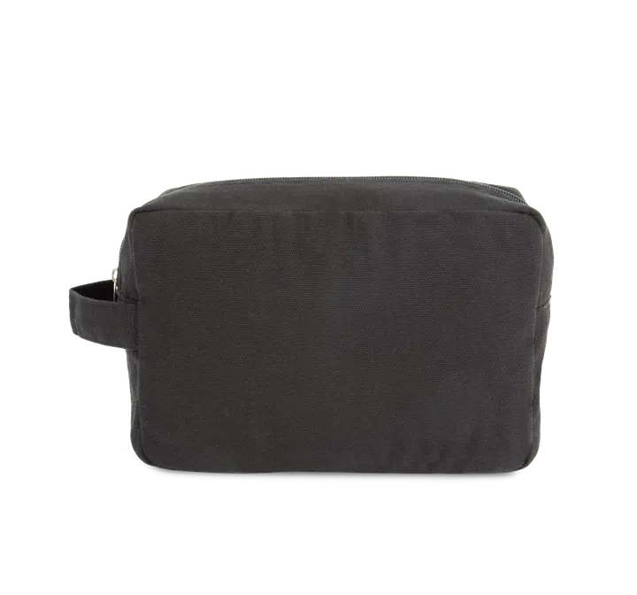 Trousse de toilette en coton biologique Washed Black