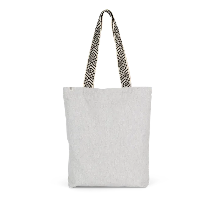 Sac shopping recyclé Pebble Grey / Ethnic Black