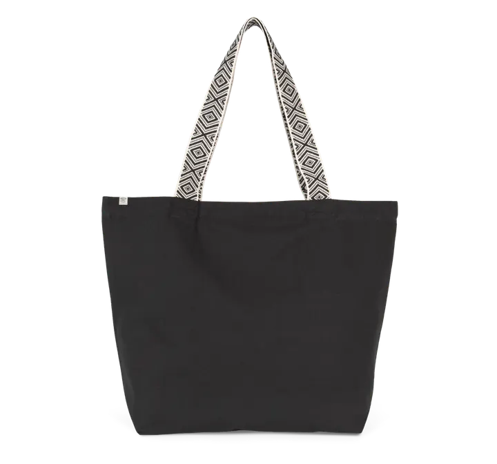 Grand sac shopping recyclé Black Night / Ethnic Black