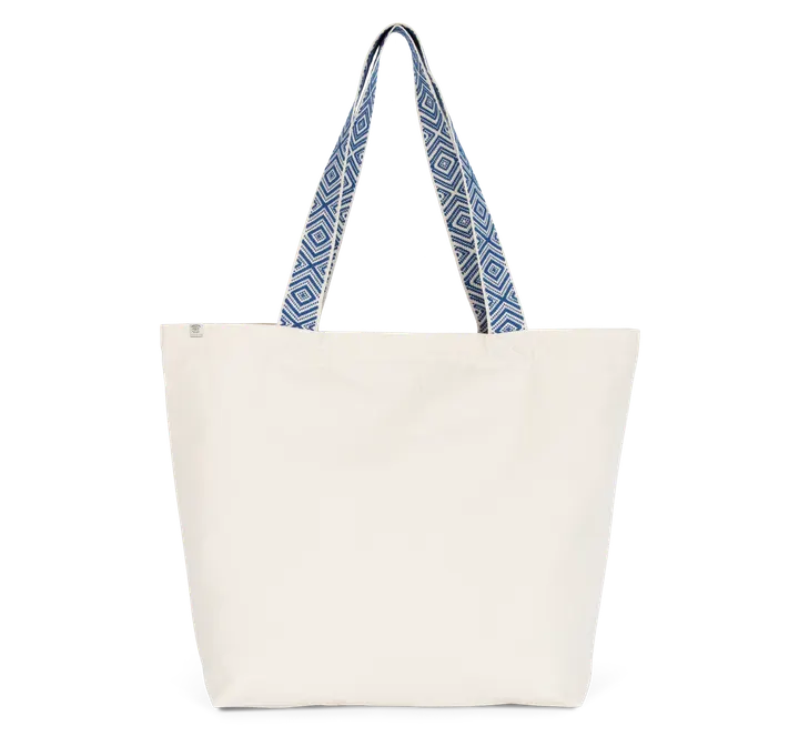Grand sac shopping recyclé Ecume / Ethnic Blue