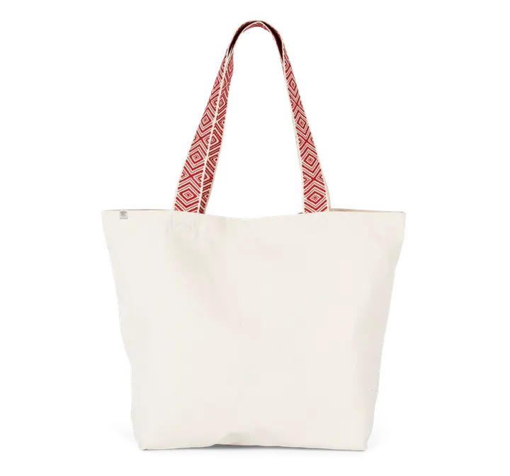 Grand sac shopping recyclé Ecume / Ethnic Red