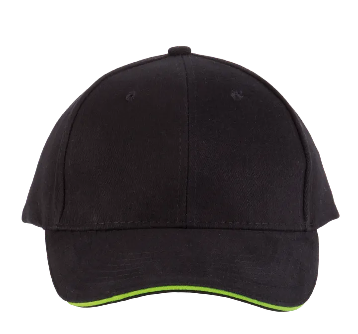 Orlando - casquette 6 panneaux Black / Lime