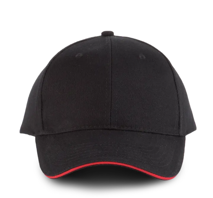 Orlando - casquette 6 panneaux Black / Red