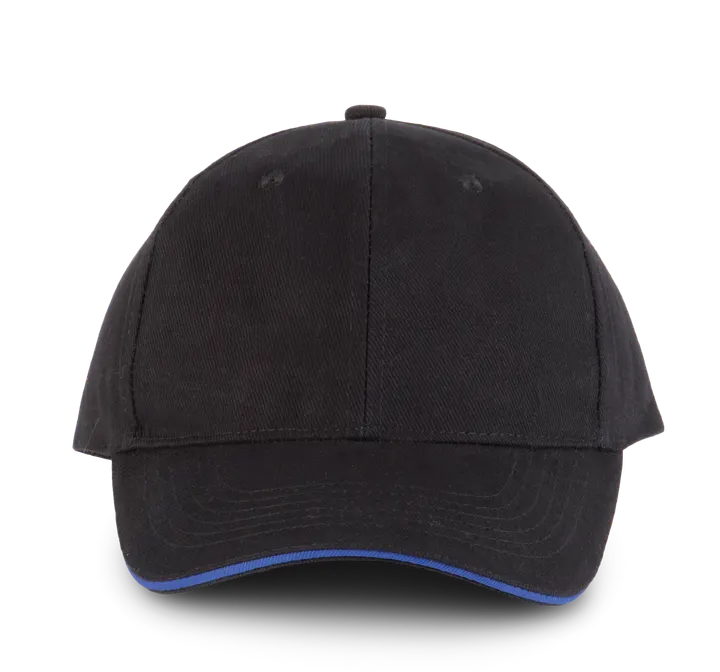 Orlando - casquette 6 panneaux Black / Royal Blue
