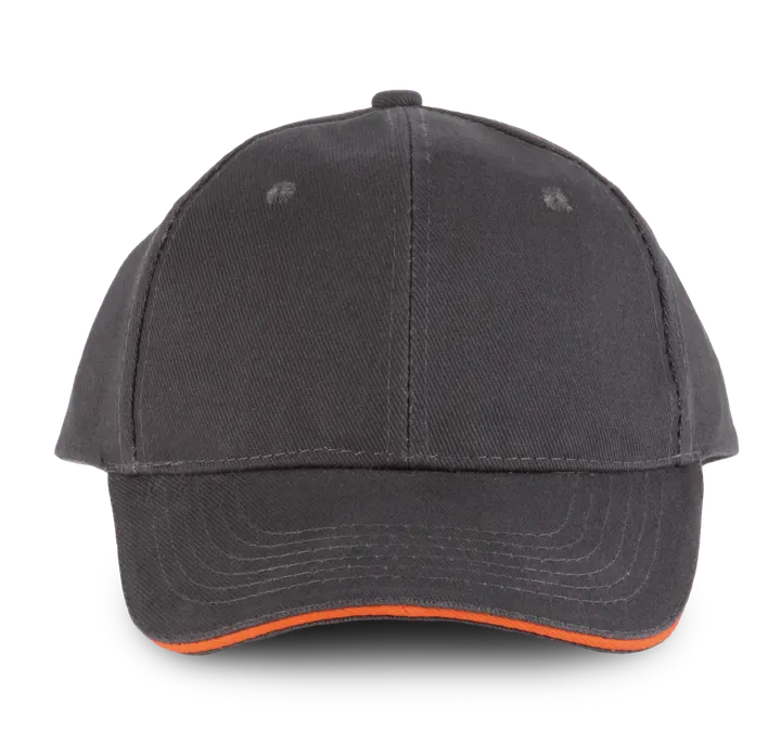 Orlando - casquette 6 panneaux Dark Grey / Orange