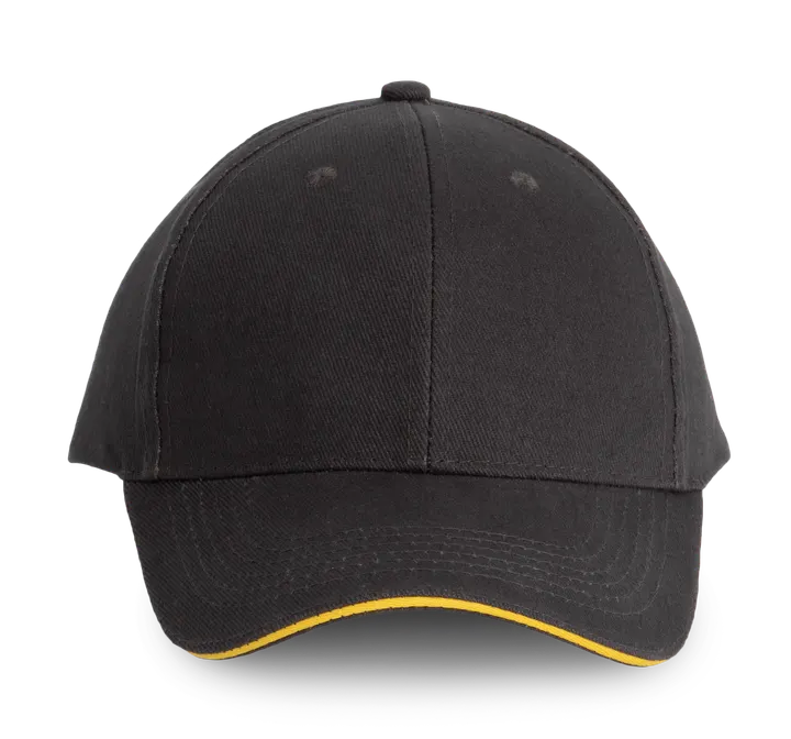 Orlando - casquette 6 panneaux Dark Grey / Yellow
