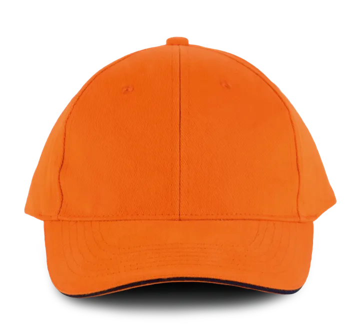 Orlando - casquette 6 panneaux Orange / Navy