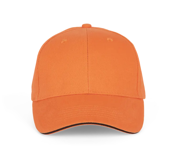 Orlando - casquette 6 panneaux Orange Zest / Dark Grey