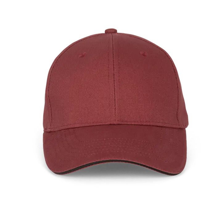 Orlando - casquette 6 panneaux Red Safran / Dark Grey