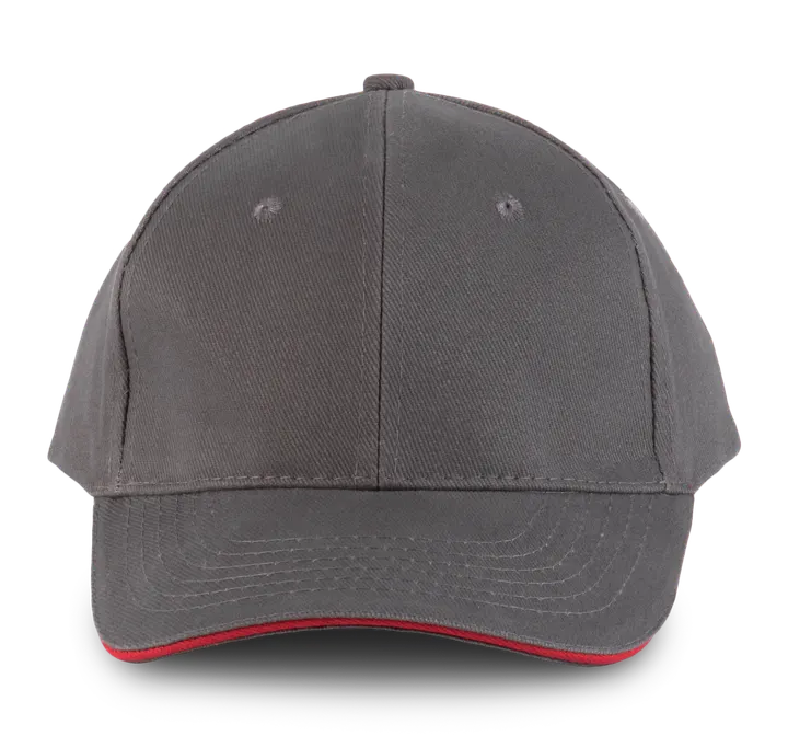 Orlando - casquette 6 panneaux Slate Grey / Red