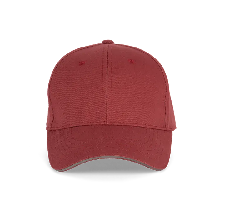 Orlando - casquette 6 panneaux Terracotta Red / Slate Grey