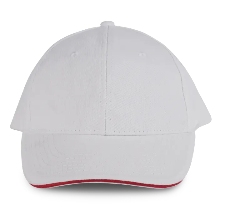 Orlando - casquette 6 panneaux White / Red