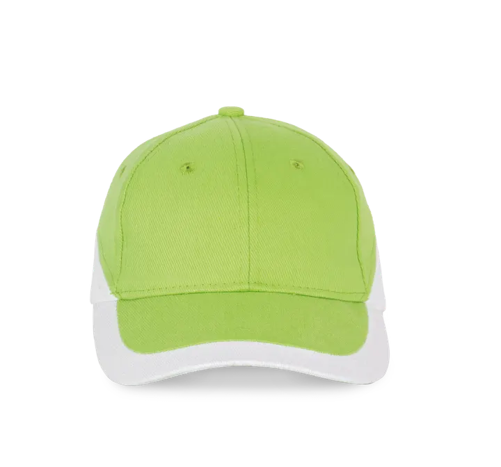 Racing - Casquette bicolore 6 panneaux Lime / White
