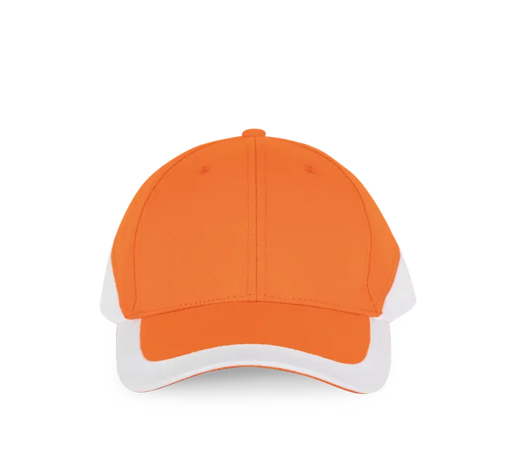 Racing - Casquette bicolore 6 panneaux Orange / White