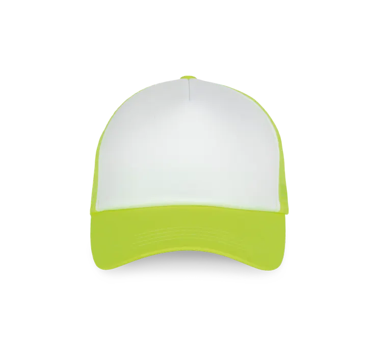 5-Panel Trucker Kappe Mesh White / Fluorescent Yellow