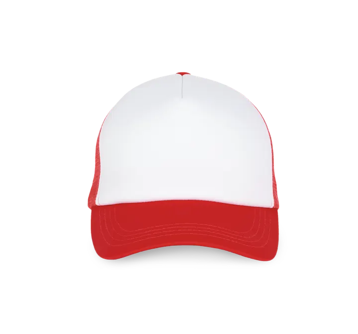 5-Panel Trucker Kappe Mesh White / Red