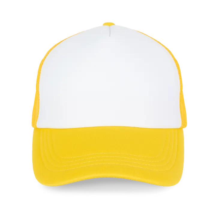 5-Panel Trucker Kappe Mesh White / Solar Yellow