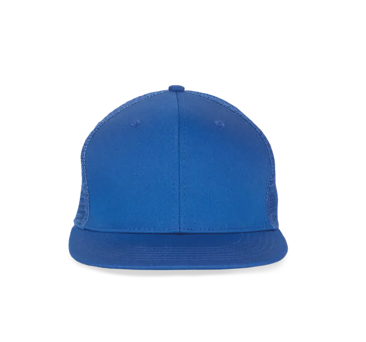 Trucker-Cap - 6-Panels-Kappe, Flachschirm Royal Blue