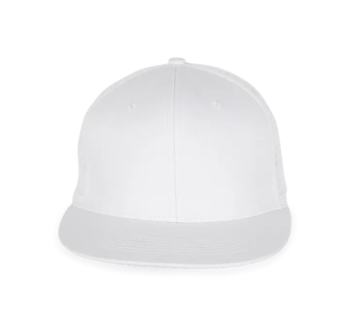 Trucker-Cap - 6-Panels-Kappe, Flachschirm White