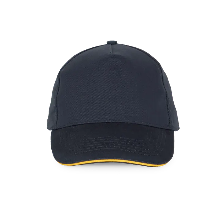 5-Panel-Kappe - Sandwichschirm Navy / Yellow