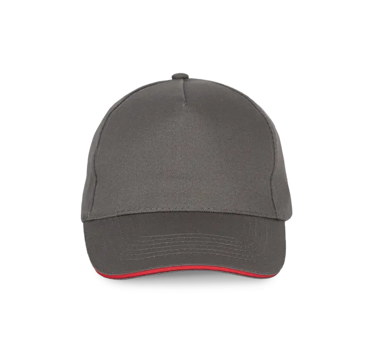 5-Panel-Kappe - Sandwichschirm Slate Grey / Red