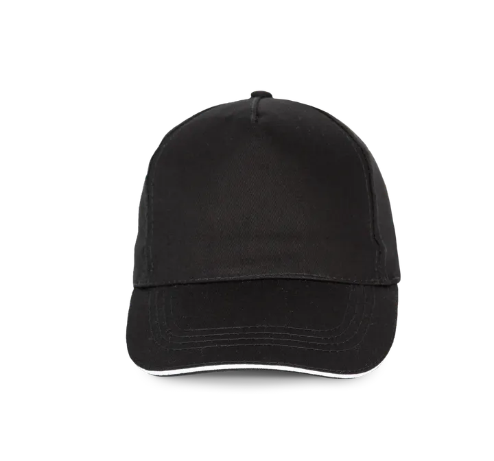 5-Panel-Kappe - Kontrast-Sandwichschirm Black / White