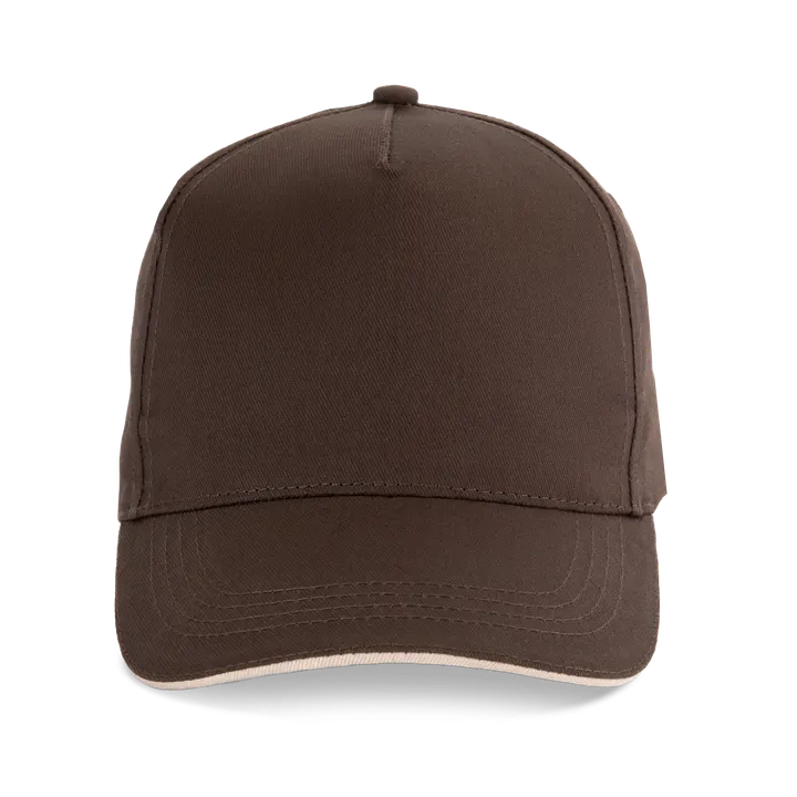 5-Panel-Kappe - Kontrast-Sandwichschirm Chocolate / Beige