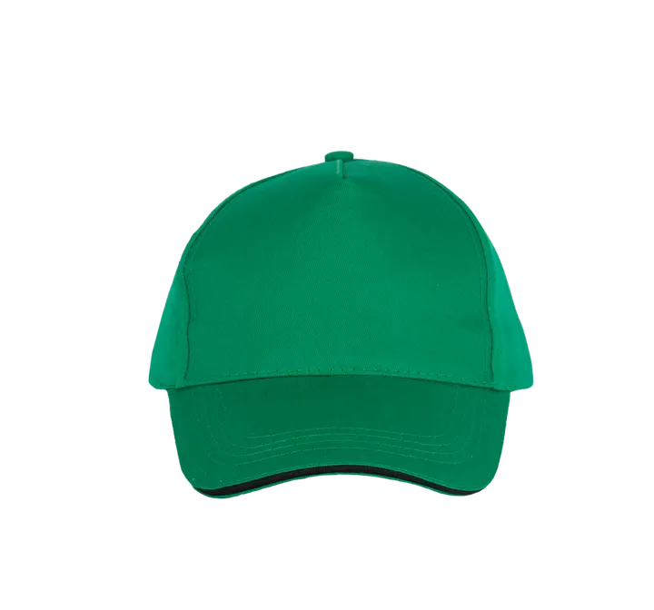 5-Panel-Kappe - Kontrast-Sandwichschirm Kelly Green / Black