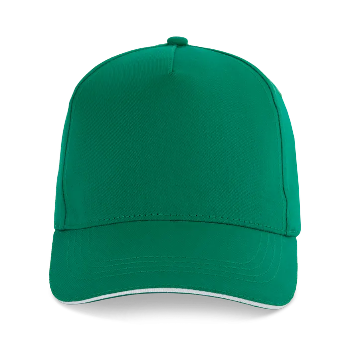 5-Panel-Kappe - Kontrast-Sandwichschirm Kelly Green / White