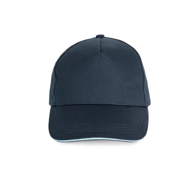 5-Panel-Kappe - Kontrast-Sandwichschirm Navy / Sky Blue