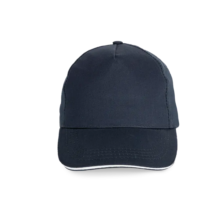 5-Panel-Kappe - Kontrast-Sandwichschirm Navy / White