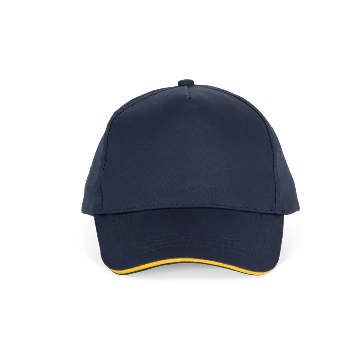 5-Panel-Kappe - Kontrast-Sandwichschirm Navy / Yellow