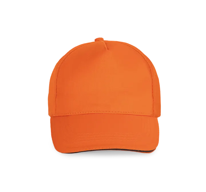 5-Panel-Kappe - Kontrast-Sandwichschirm Orange / Dark Grey