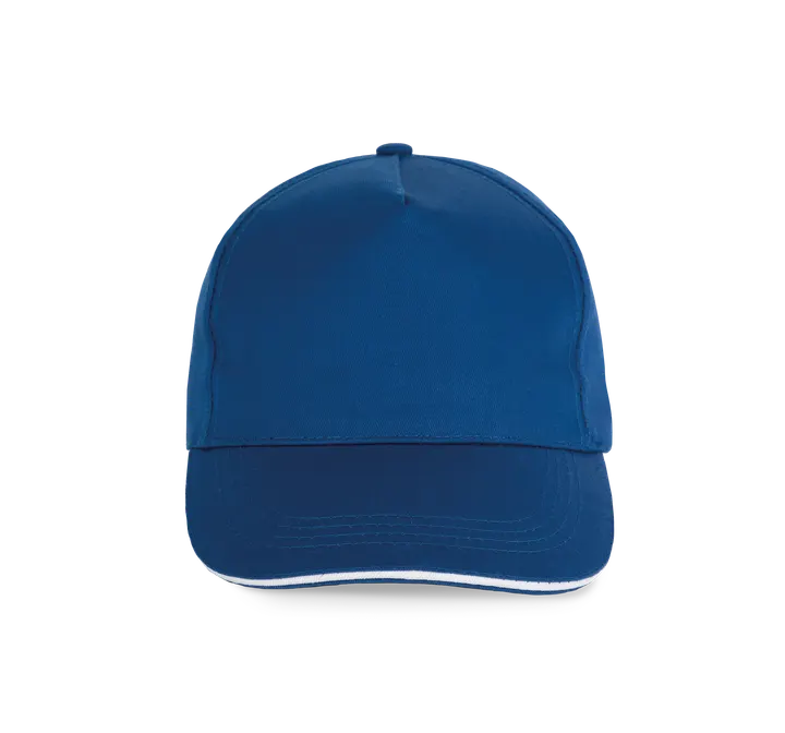 5-Panel-Kappe - Kontrast-Sandwichschirm Royal Blue / White