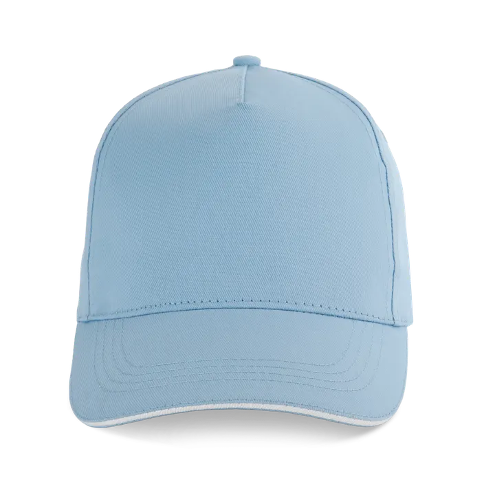 5-Panel-Kappe - Kontrast-Sandwichschirm Sky Blue / White