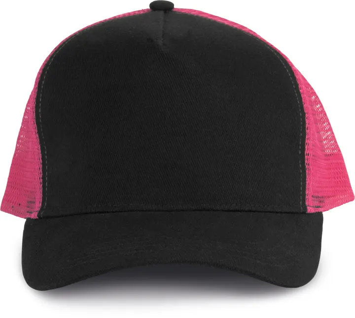 Casquette trucker - 5 panneaux Black / Fuchsia