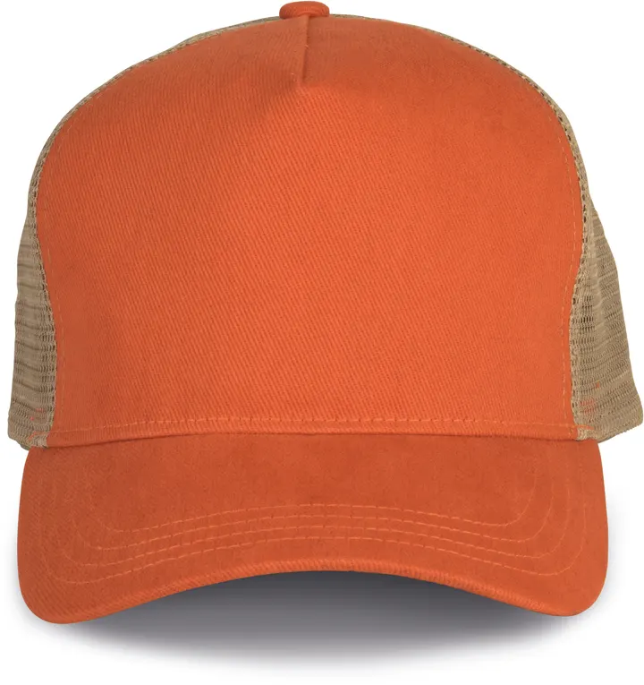 Casquette trucker - 5 panneaux Rustic Orange / Beige