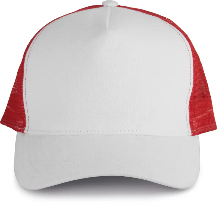 Casquette trucker - 5 panneaux White / Red