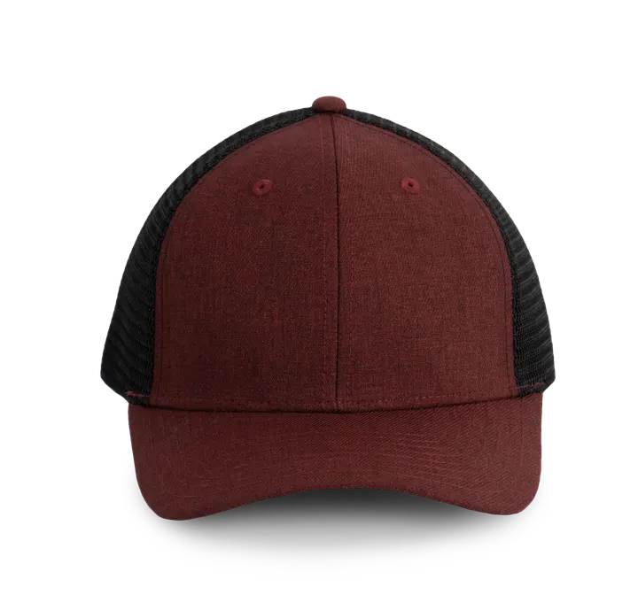 6-Panel Urban Trucker-Kappe Tawny Port Heather / Black