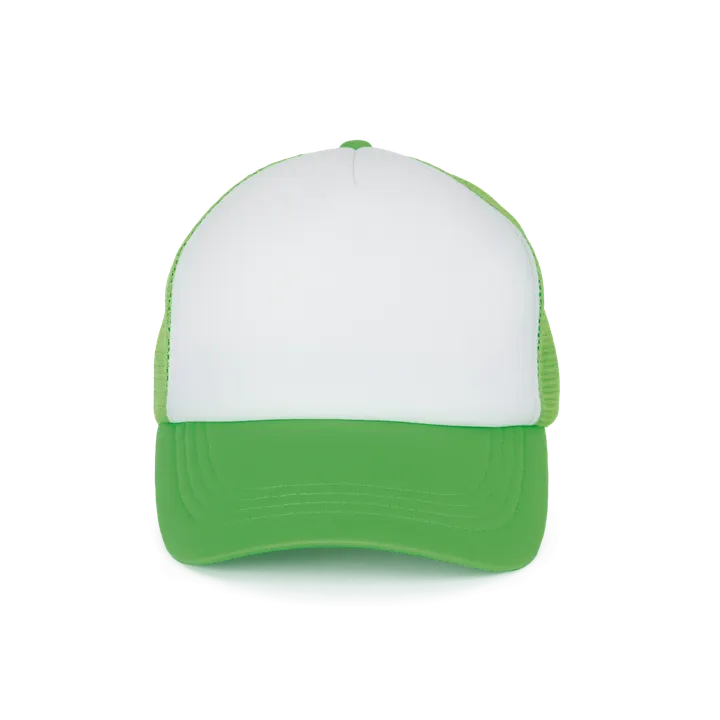 Casquette trucker enfant - 5 panneaux White / Green Flash