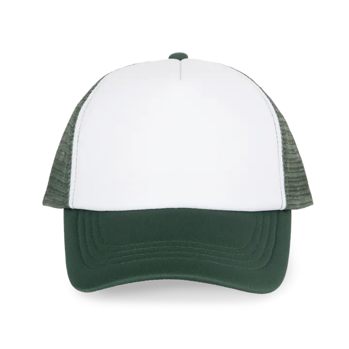 Casquette trucker enfant - 5 panneaux White / Pineneedle Green