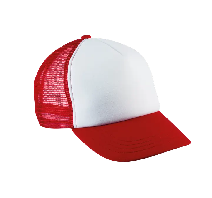 Casquette trucker enfant - 5 panneaux White / Red