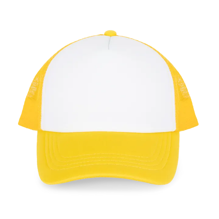 Casquette trucker enfant - 5 panneaux White / Solar Yellow