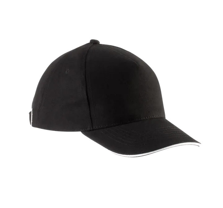 5-Panel Kinderkappe mit Kontrast-Sandwichschirm Black / White