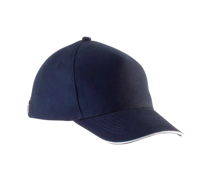 5-Panel Kinderkappe mit Kontrast-Sandwichschirm Navy / White