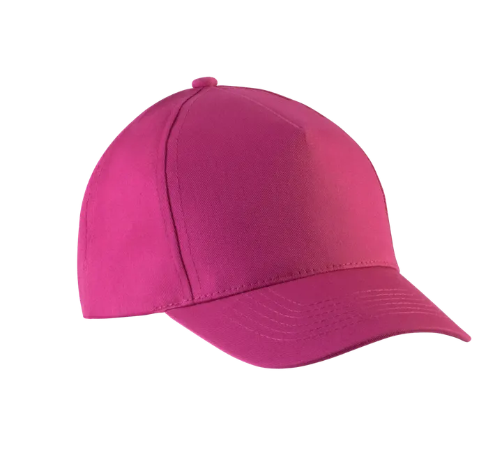 Casquette enfant en coton - 5 panneaux Fuchsia